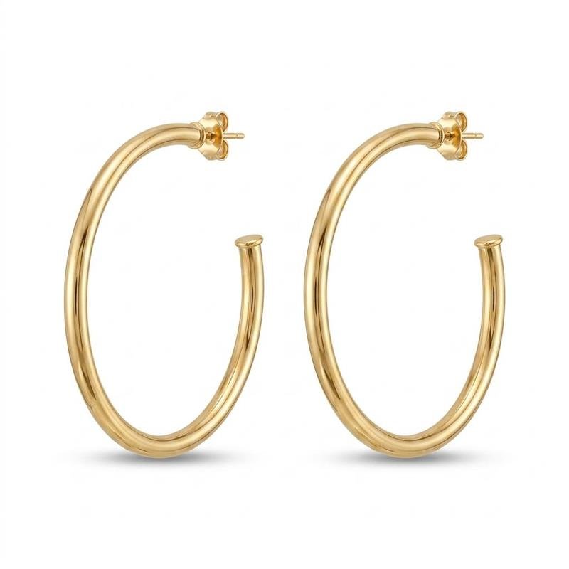 BRINCO ARGOLA TUBO G BANHADO OURO - .