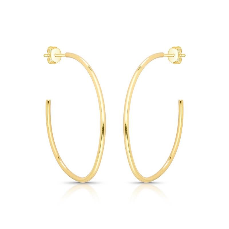 BRINCO ARGOLA NAVETE G BANHADO OURO - .