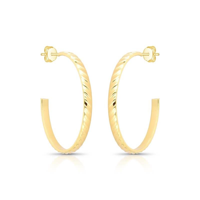 BRINCO ARGOLA TRABALHADA M BANHADO OURO - CRISTAL