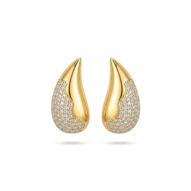 BRINCO CRAVEJADO BANHADO OURO - CRISTAL