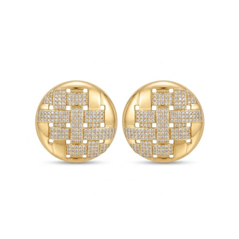 BRINCO CRAVEJADO BANHADO OURO - CRISTAL