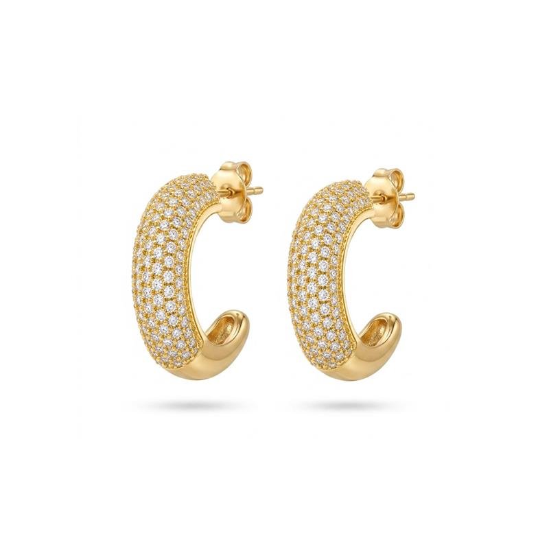 BRINCOS BANHADO OURO - CRISTAL