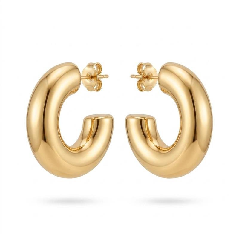BRINCO ARGOLA BANHADO OURO - .