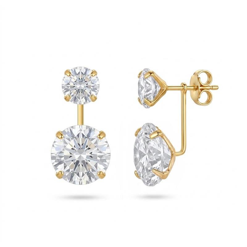 BRINCO ZIRCONIA GRANDE BANHADO OURO - CRISTAL