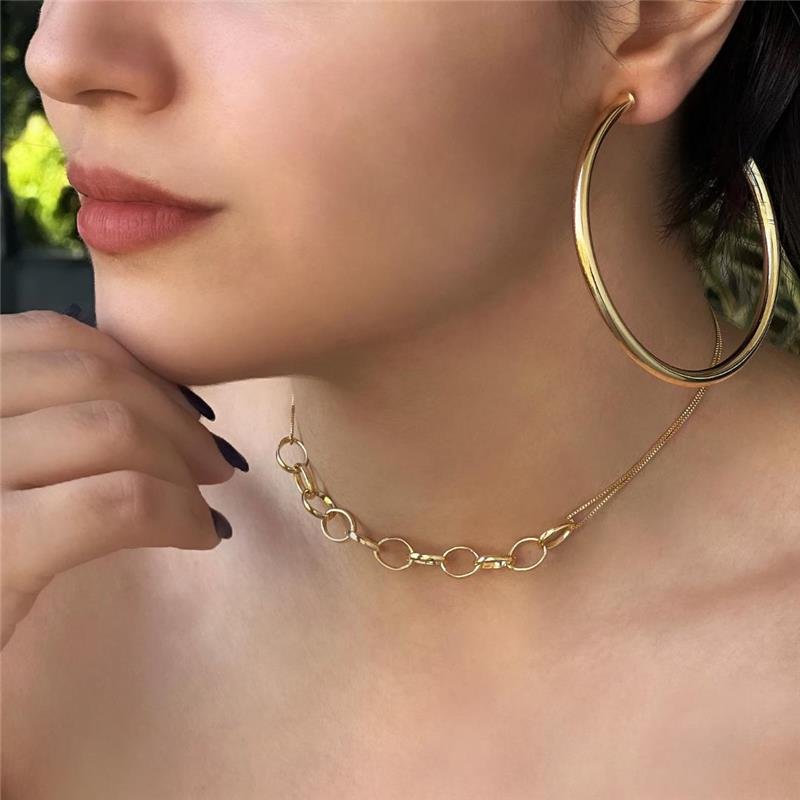 BRINCO ARGOLA FOLHEADO A OURO